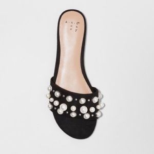 A NEW DAY - Velvet Pearl Sandal Slides -Never Worn
